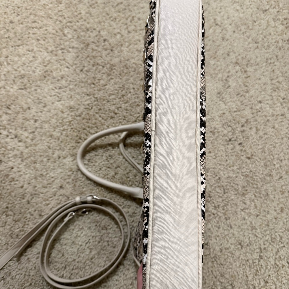 White House Black Market Snakeskin Print Laptop Briefcase Crossbody Bag - Picture 7 of 13